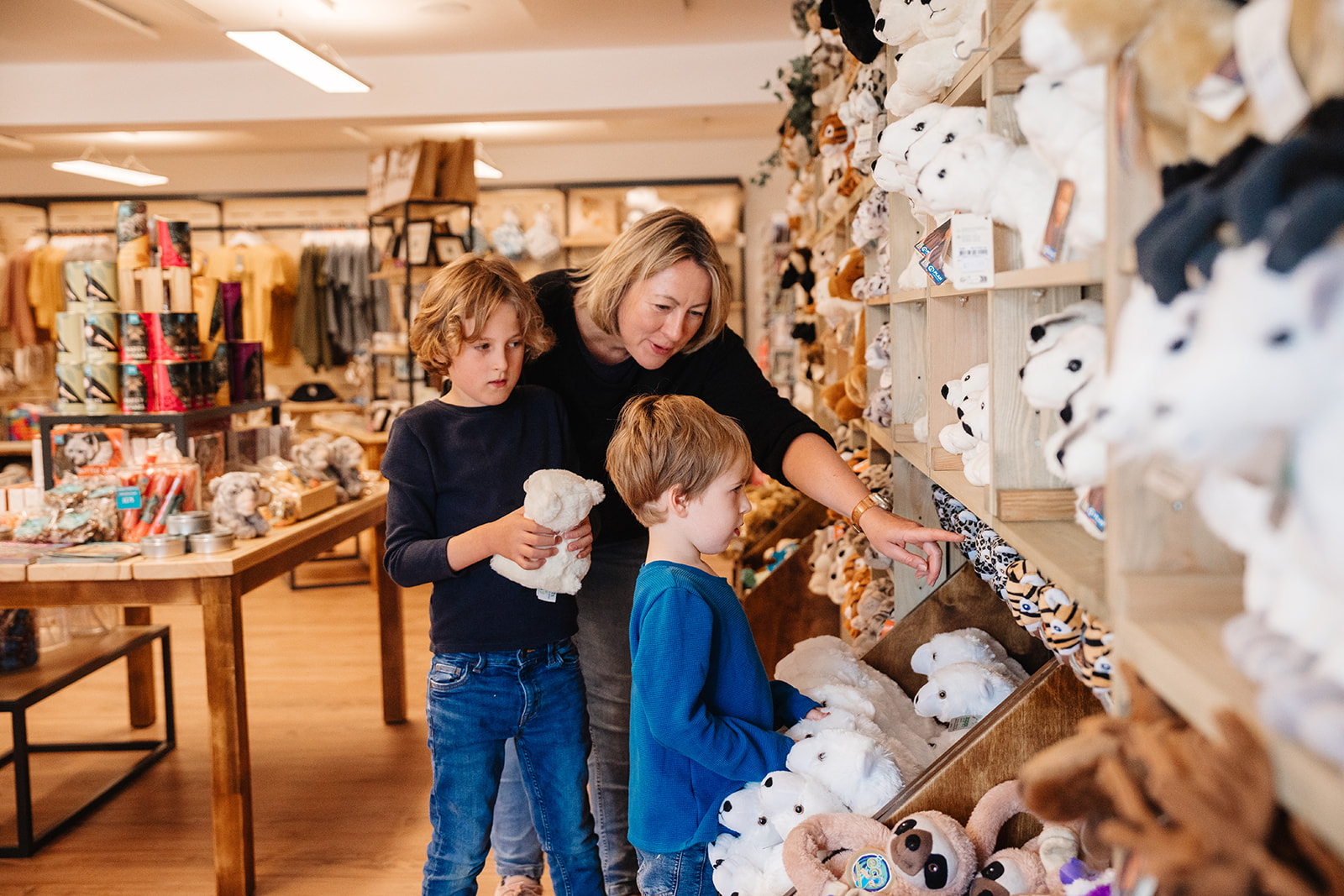 Visitors browsing the gift shop at Highland Wildlife Park. IMAGE: Rachel Hein July 2025